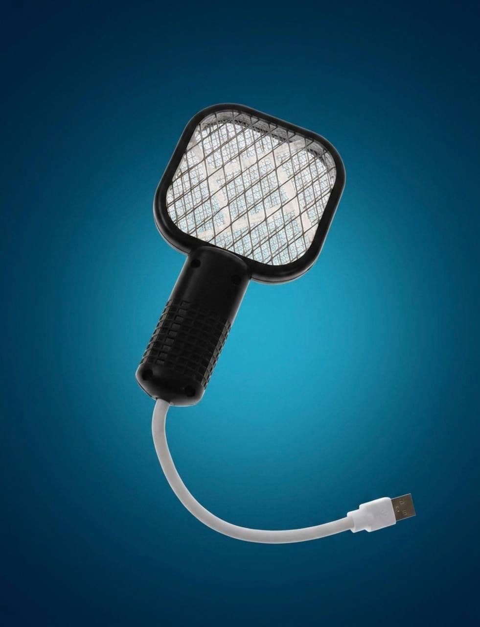 Электрическая мухобойка 2 в 1 с USB-зарядкой, чёрная