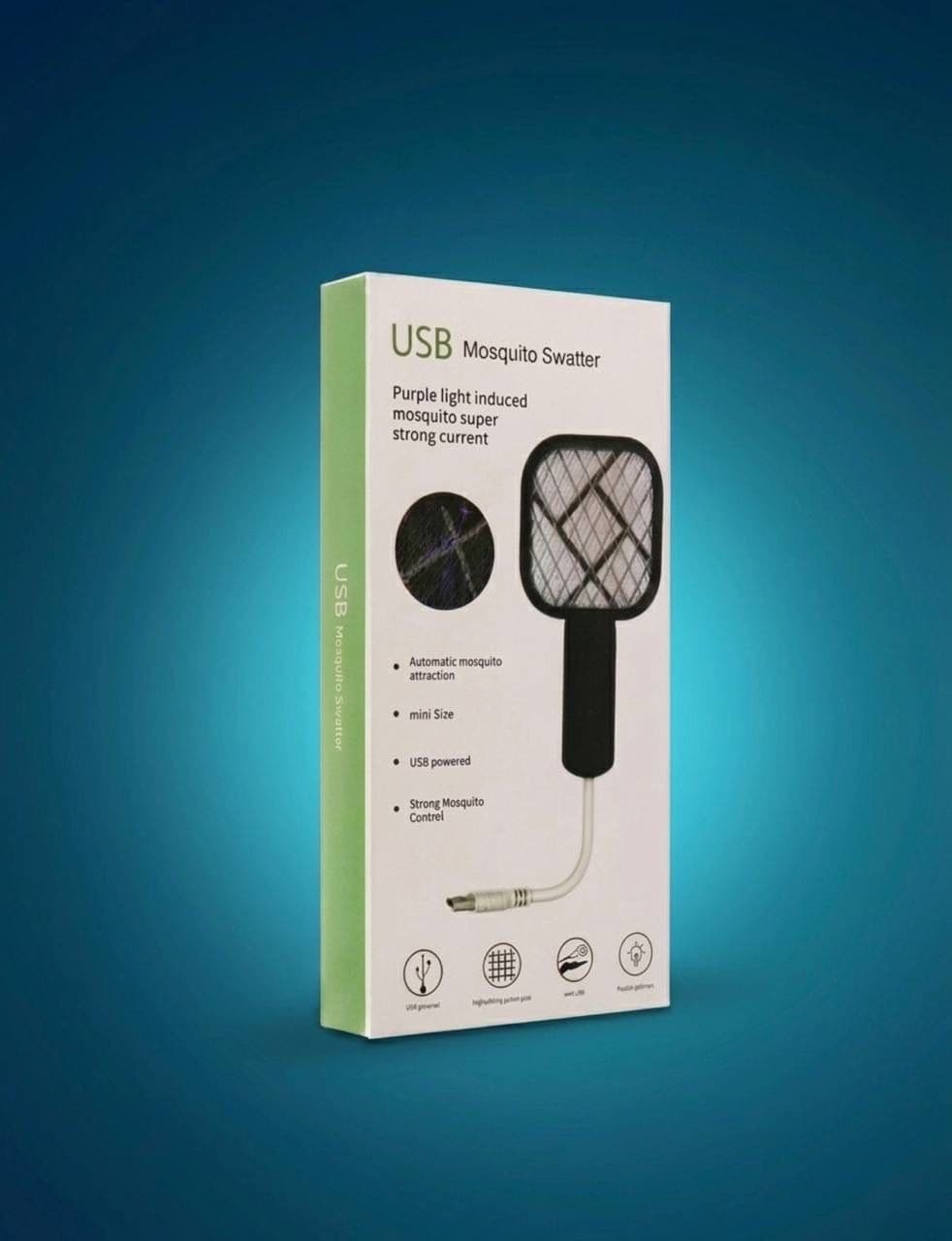 Электрическая мухобойка 2 в 1 с USB-зарядкой, чёрная