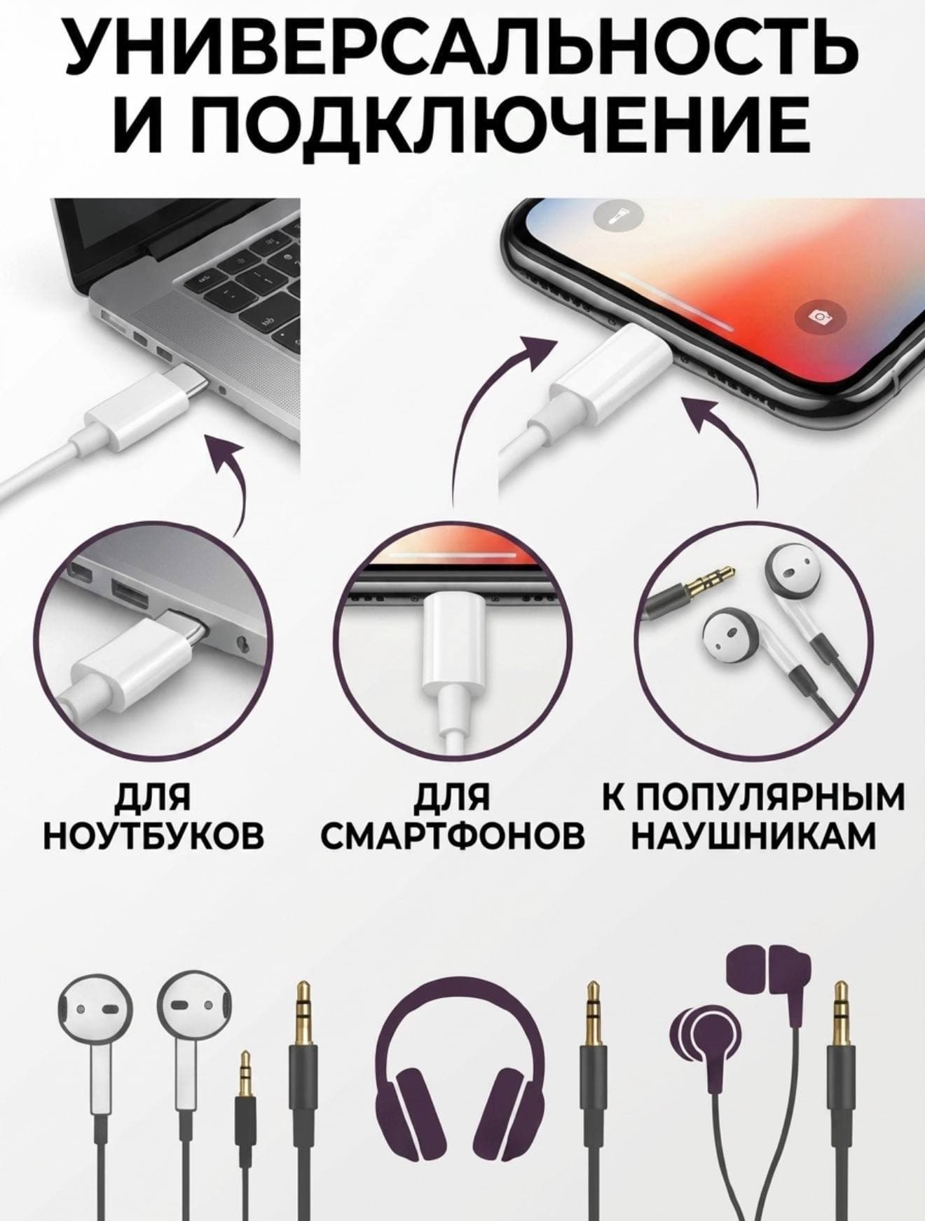 Переходник USB Type-C — 3,5 мм
