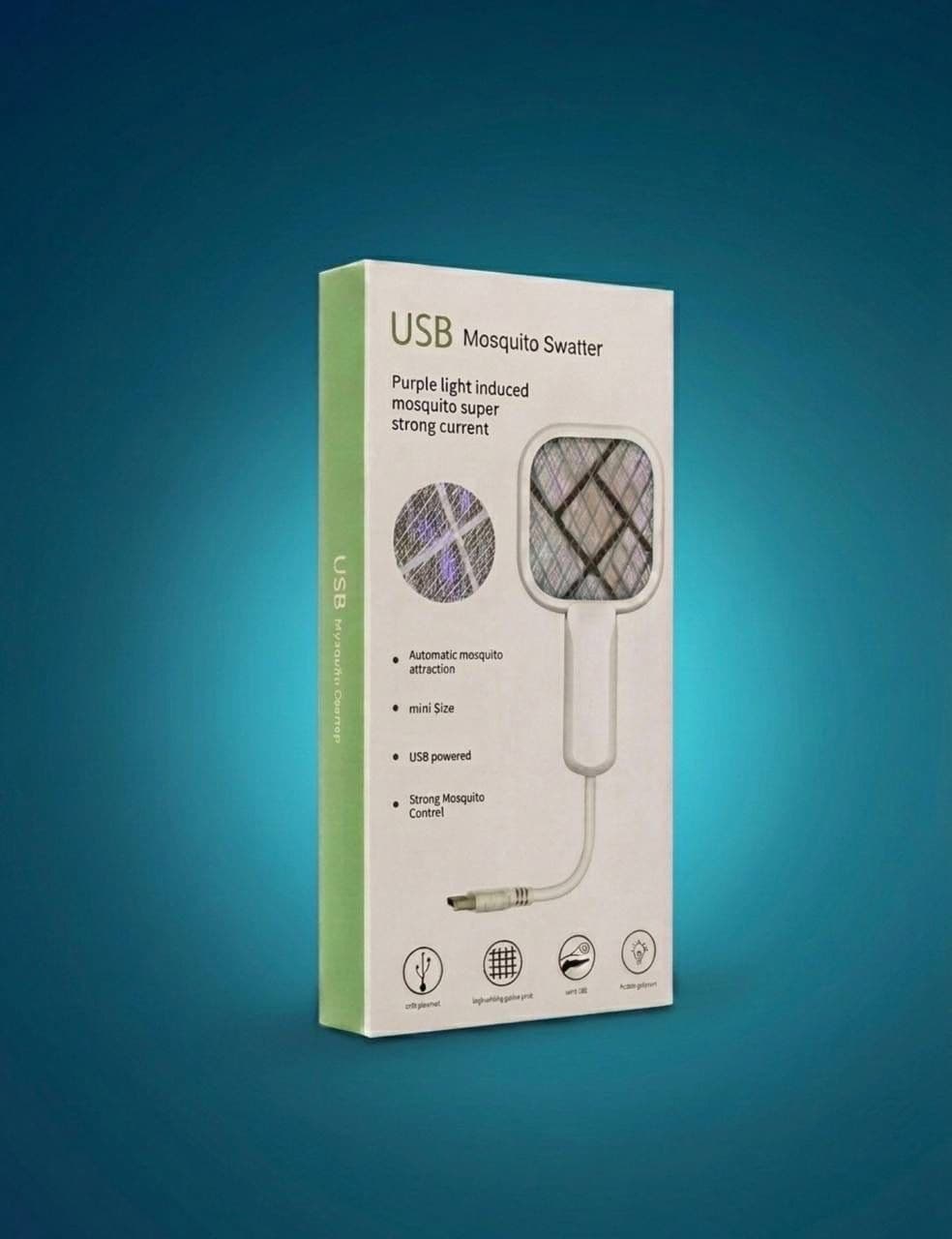 Электрическая мухобойка 2 в 1 с USB-зарядкой, белая